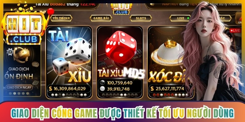 Giao diện cổng game được thiết kế tối ưu người dùng sử dụng